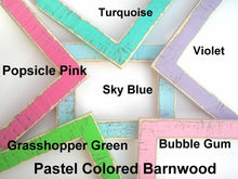 Picture frame  Package 6) picture frames total (You CHOOSE the COLORS from 63 Colors) in our "Colored Barnwood" style