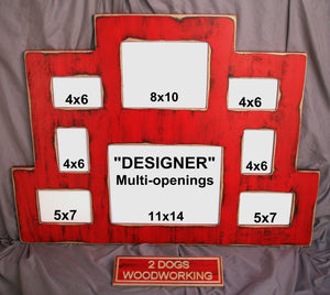 Multi opening picture frame 9) 5x7 Collage Multiple photo picture frame..Choose STYLE, COLOR This is from our "Designer" Multi-opening