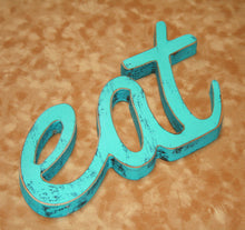 Wood "EAT" sign....Kitchen, Dining room decor...Our signs and frame colors match....Choose from 63 COLORS for your eat sign