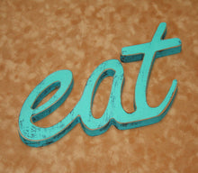 Wood "EAT" sign....Kitchen, Dining room decor...Our signs and frame colors match....Choose from 63 COLORS for your eat sign