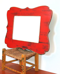Super Wide Whimsical Picture Frame 9" wide 8x10 Curvy Shabby distressed frame (Choose from 63 colors)