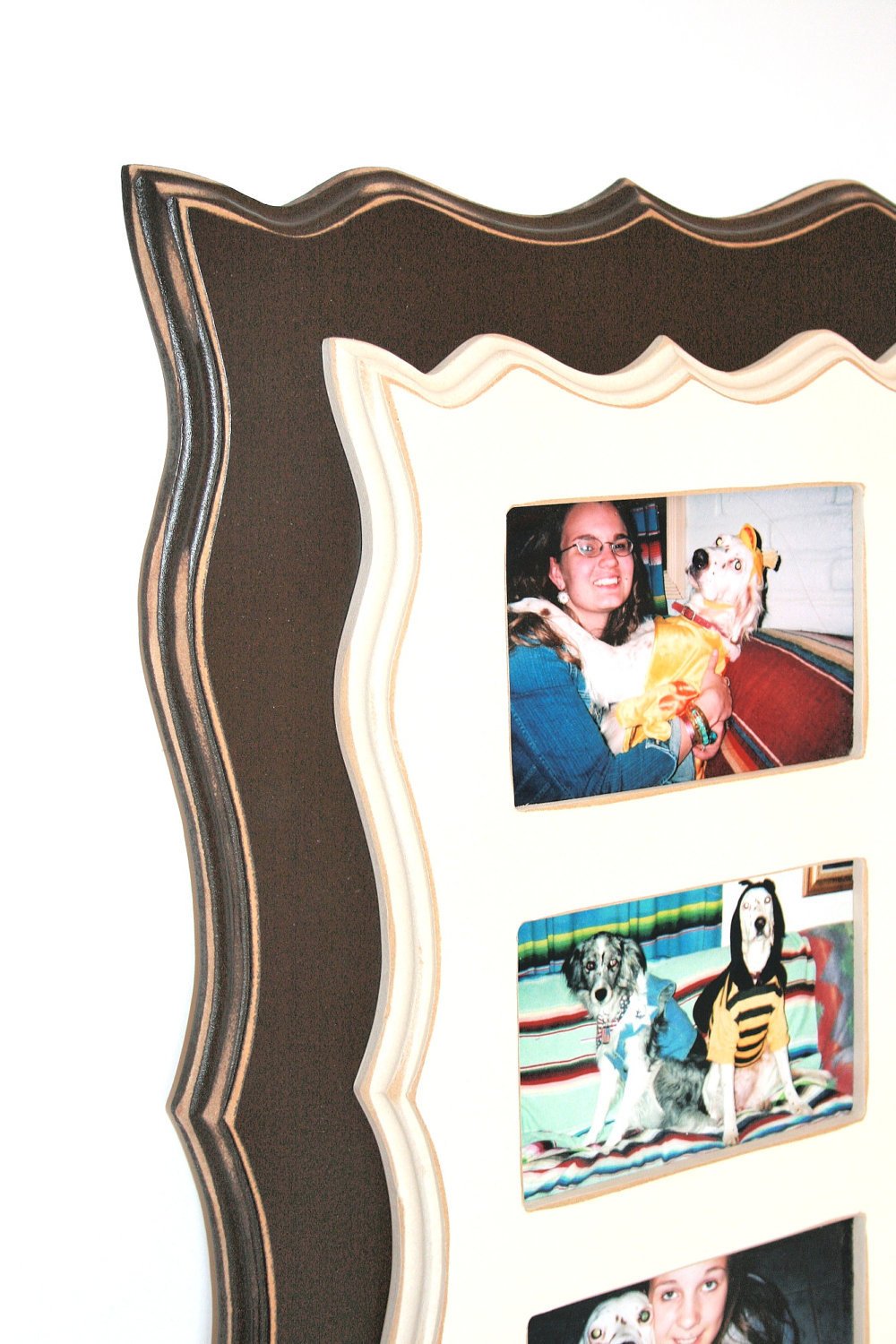 Whimsical Picture frame multi opening 3) 4x6 openings 