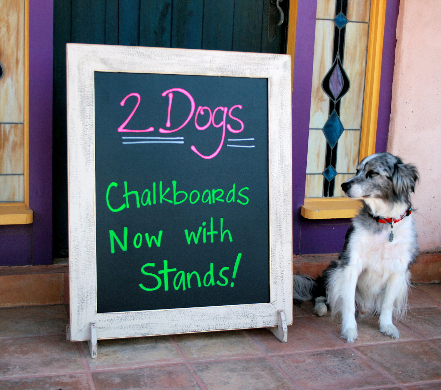 Framed Chalkboard Picture frame Package with STAND 24x36 X- Large (exterior size 29x41) in a Chunky 2.5