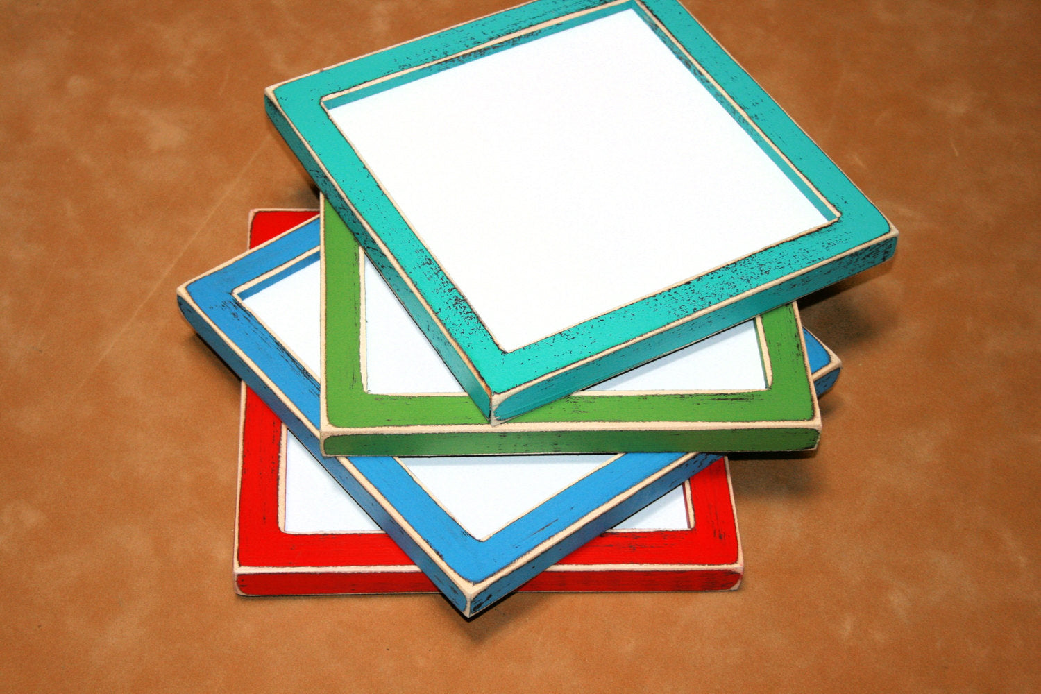 Colored Picture Frame Package distressed set 4) 10x10. 12x12 or 11x14 