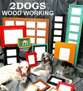 Picture frame color choices from 2 Dogs Wood Working Whimsical, Shabby Colored Barnwood, Traditional Multi opening Picture frames