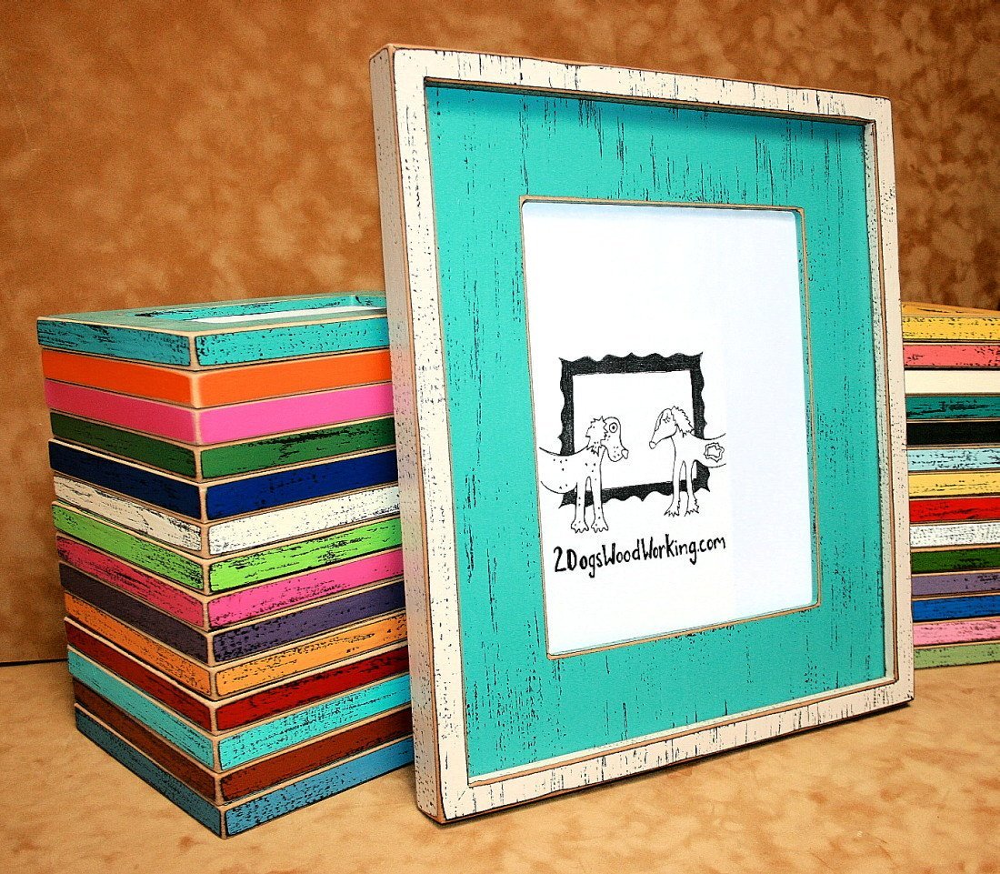 9x12 picture frame, Colored frame, Colorful photo Frame, weathered frame, Distressed frame, square frame, shabby frame, 67 colors 3